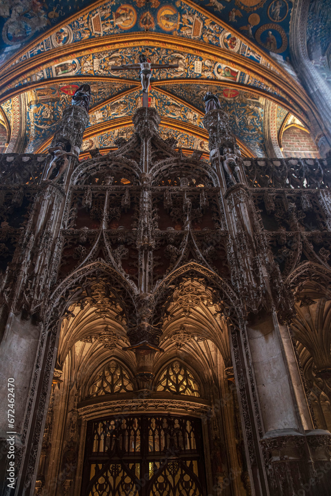 Interior of Sainte Cécile Cathedral in Albi, France