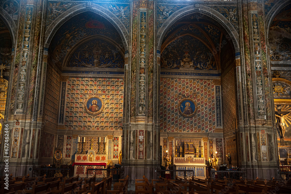 Interior of Sainte Cécile Cathedral in Albi, France