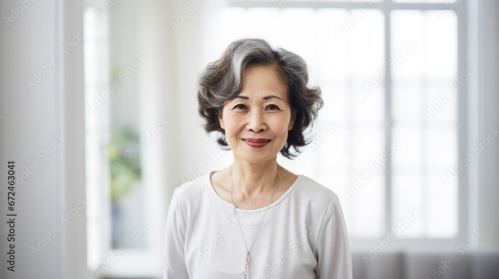 Portrait of a middle-aged Japanese woman