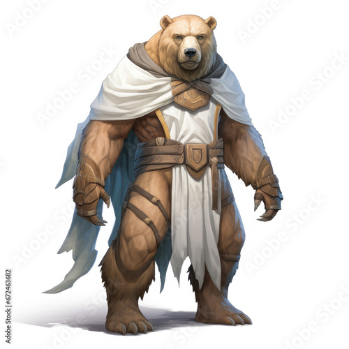 Bear-Like Creature in Forest , Medieval Fantasy RPG Illustration