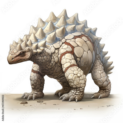 Realistic Ankylosaurus  Majestic Prehistoric Beast.    Medieval Fantasy RPG Illustration