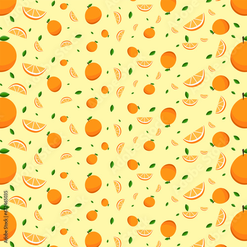 Fototapeta Naklejka Na Ścianę i Meble -  orange fruit pattern vector background