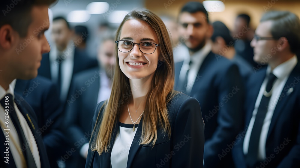 Lobbyists discussing policy changes with officials