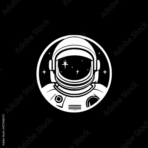 Astronaut | Black and White Vector illustration