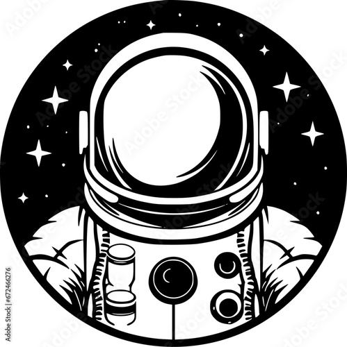Astronaut | Minimalist and Simple Silhouette - Vector illustration