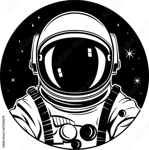 Astronaut - Minimalist and Flat Logo - Vector illustration