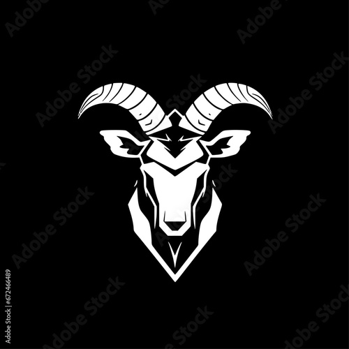 Goat | Black and White Vector illustration