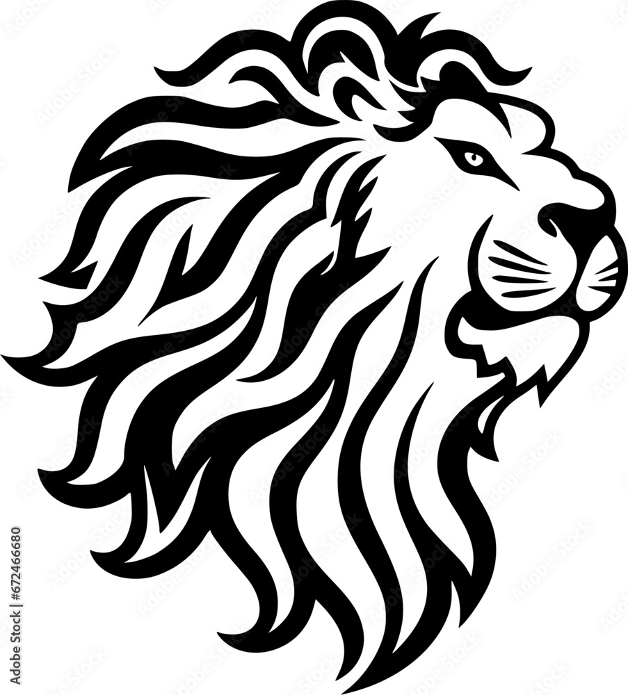 Lion - Black and White Isolated Icon - Vector illustration Lion - Black and White Isolated Icon - Vector illustration