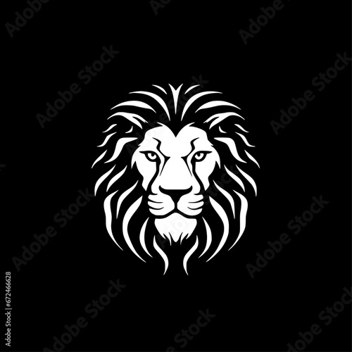 Lion - Black and White Isolated Icon - Vector illustration © CreativeOasis
