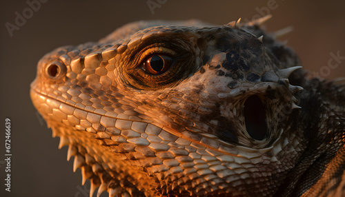 A close-up portrait of a dragon captured by wildlife