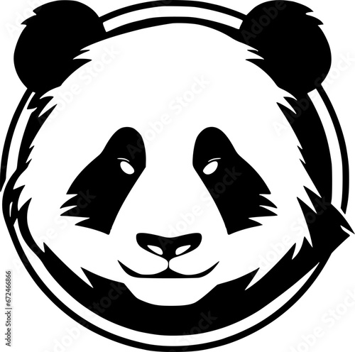 Panda - Black and White Isolated Icon - Vector illustration