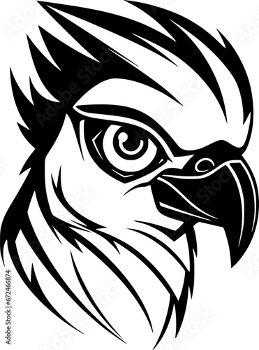 Parrot - Black and White Isolated Icon - Vector illustration
