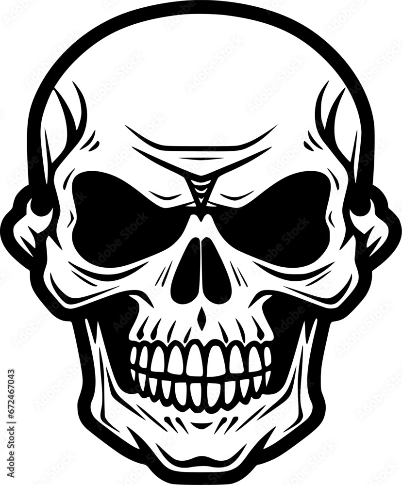 Skull - Black and White Isolated Icon - Vector illustration Skull - Black and White Isolated Icon - Vector illustration