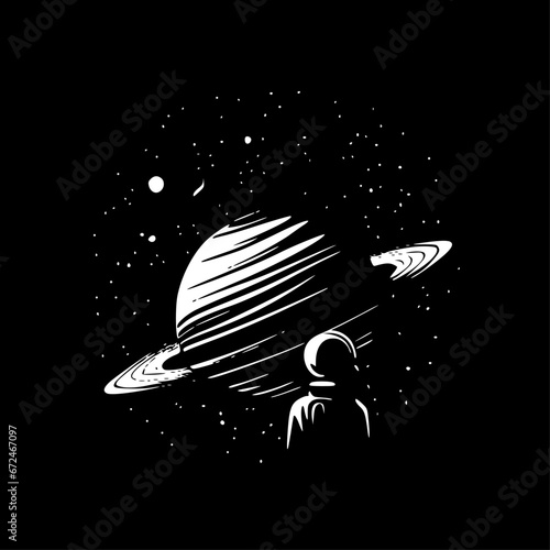 Space | Black and White Vector illustration