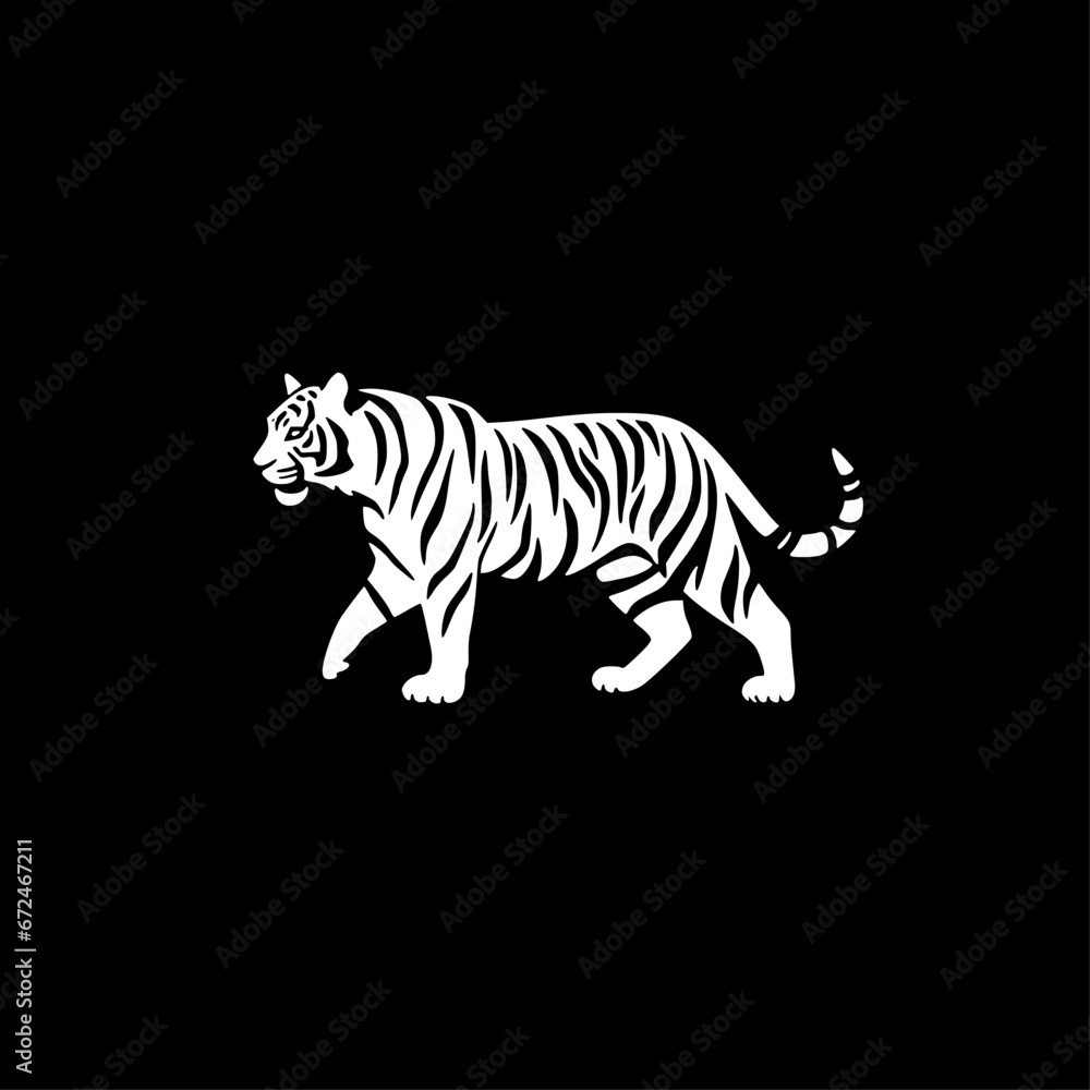 Fototapeta premium Tiger | Black and White Vector illustration