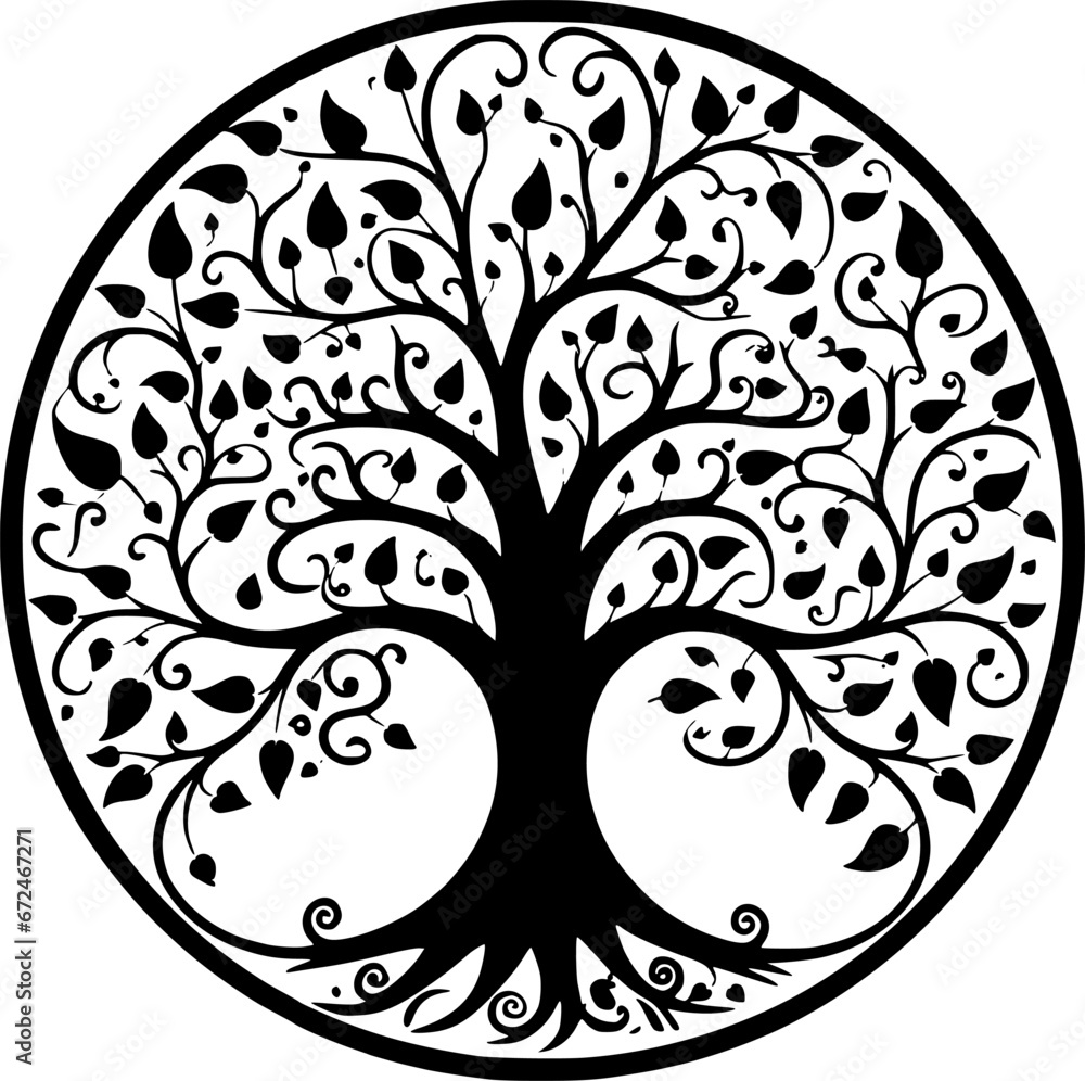 Tree - Black and White Isolated Icon - Vector illustration Tree - Black and White Isolated Icon - Vector illustration