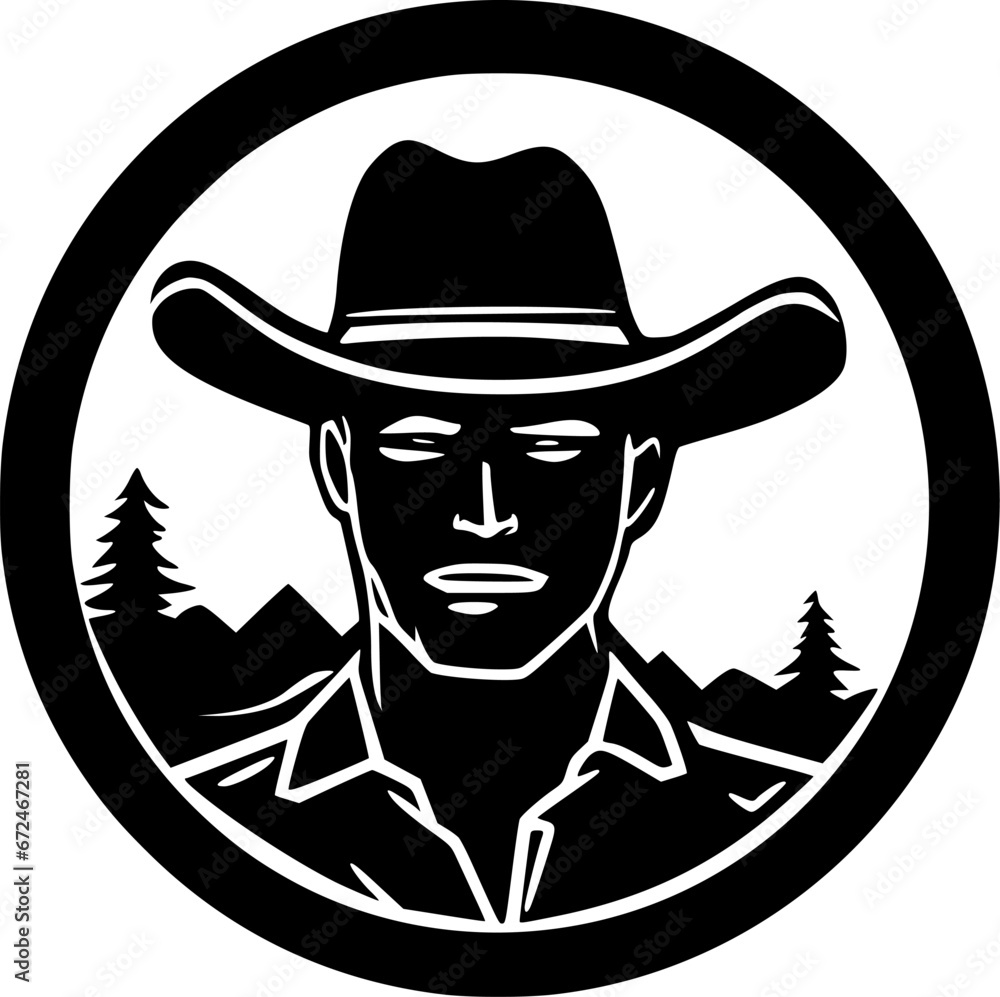 Western - Black and White Isolated Icon - Vector illustration Western - Black and White Isolated Icon - Vector illustration