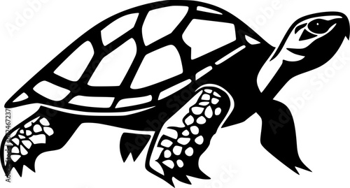 Turtle - Black and White Isolated Icon - Vector illustration