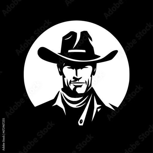Western - Minimalist and Flat Logo - Vector illustration