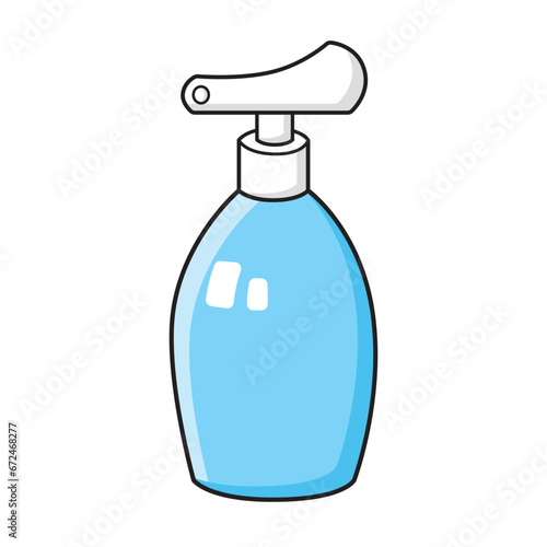 Blue shampoo bottle or liquid soap isolated vector illustration