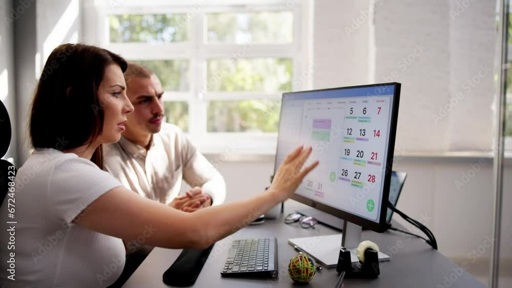 Electronic Timeline Business Schedule On Computer Electronic Timeline Business Schedule On Computer