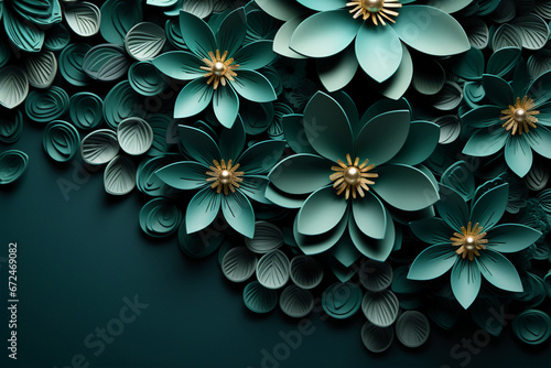 A background that can be used as a PowerPoint background paper texture Rangoli pattern painting at the top left and bottom right. AI generative