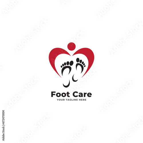Foot care logo design template with modern creative