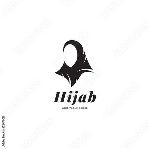 hijab fashion logo vector symbol