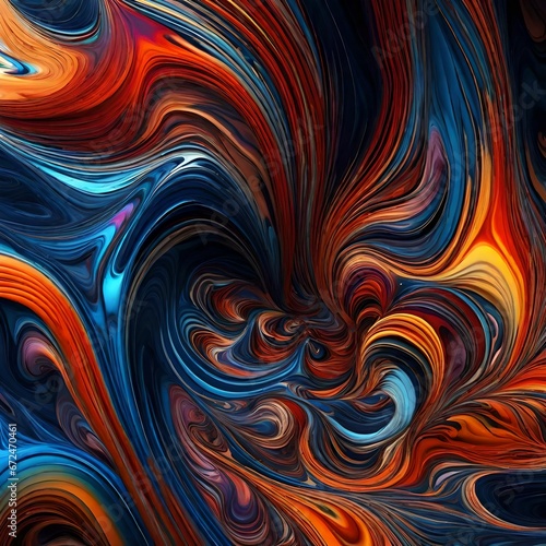 swirls of colorful paint liquid mixing background texture made with generative a