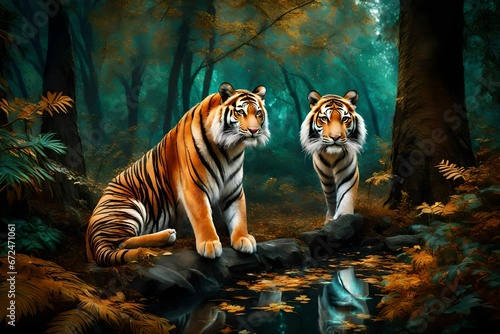 tiger in the jungle photo
