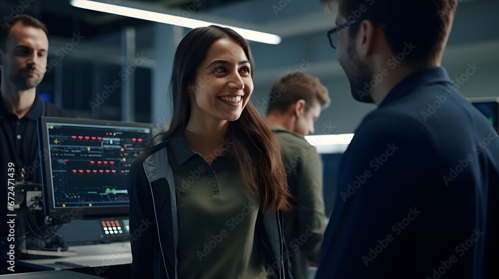 Obraz premium IT technicians upgrading cybersecurity measures