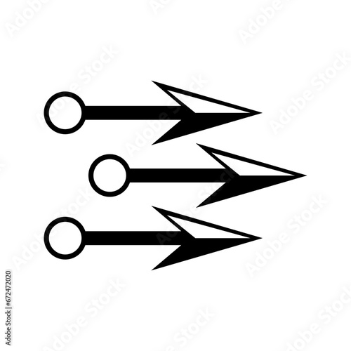 Kunai ninja throwing dagger flat vector icon for games and websites. arrows icon vector illustration on a white backround. EPS 10