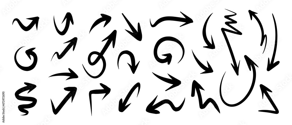 hand drawn arrow set. Doodle illustration. hand drawn arrow set. Doodle illustration.