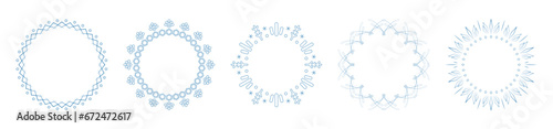 素材_フレームのセット_雪の結晶と光をモチーフにした冬の飾り枠。高級感のある囲みのデザイン。字無