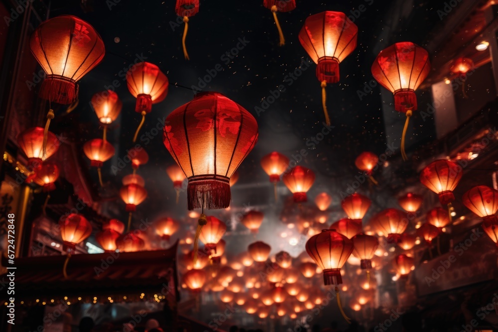 Chinese new year. Red chinese lantern in mid-autumn festival. Hanging paper lanterns glowing. Chinese new year. Red chinese lantern in mid-autumn festival. Hanging paper lanterns glowing.