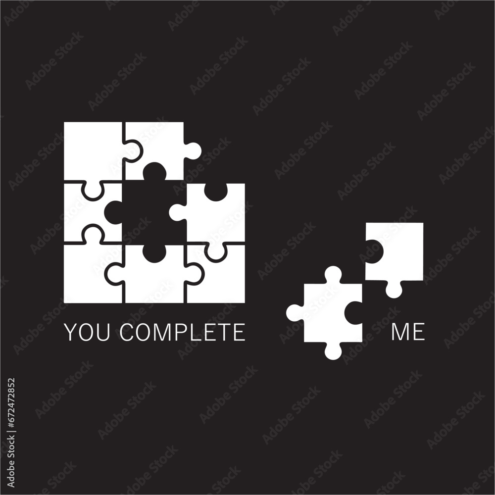 elements of puzzles and the inscription complete me elements of puzzles and the inscription complete me