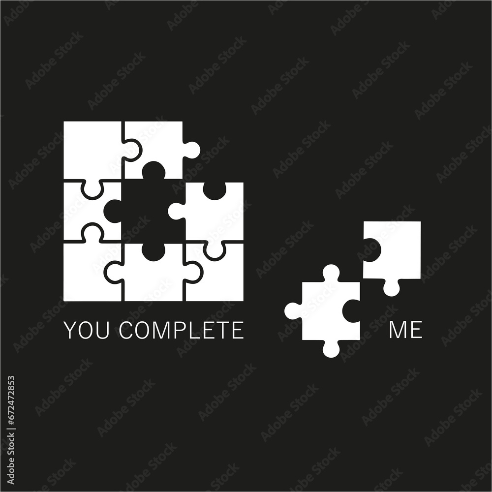 elements of puzzles and the inscription complete me elements of puzzles and the inscription complete me