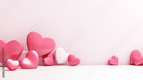 Valentine's day hearts with copyspace, saint valentine background concept, blank space, hd