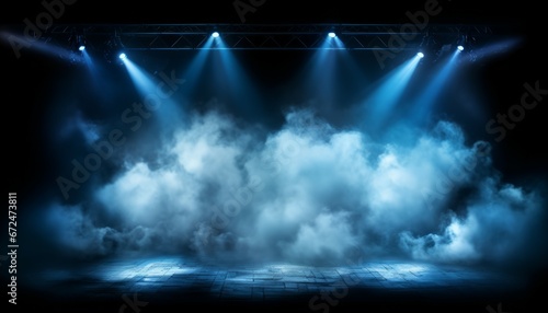 Smoke clouds atmosphere fog floor texture with spotlight. Perfect spotlight mist effect on isolated smoky background.