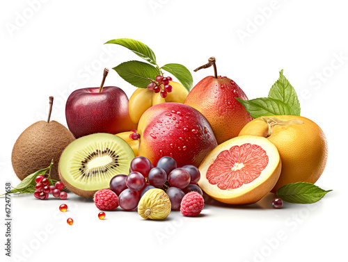 Fruits on isolated on white background.