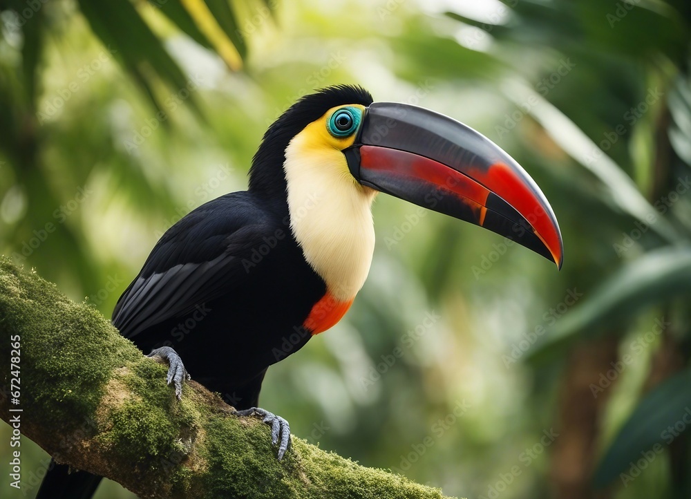 Naklejka premium Portrait of Toucan bird. Costa Rica wild Tucan.