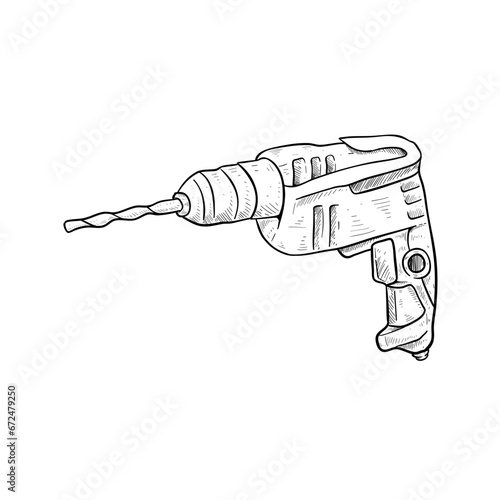 Drill handdrawn illustration