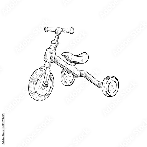 Tricycle handdrawn illustration
