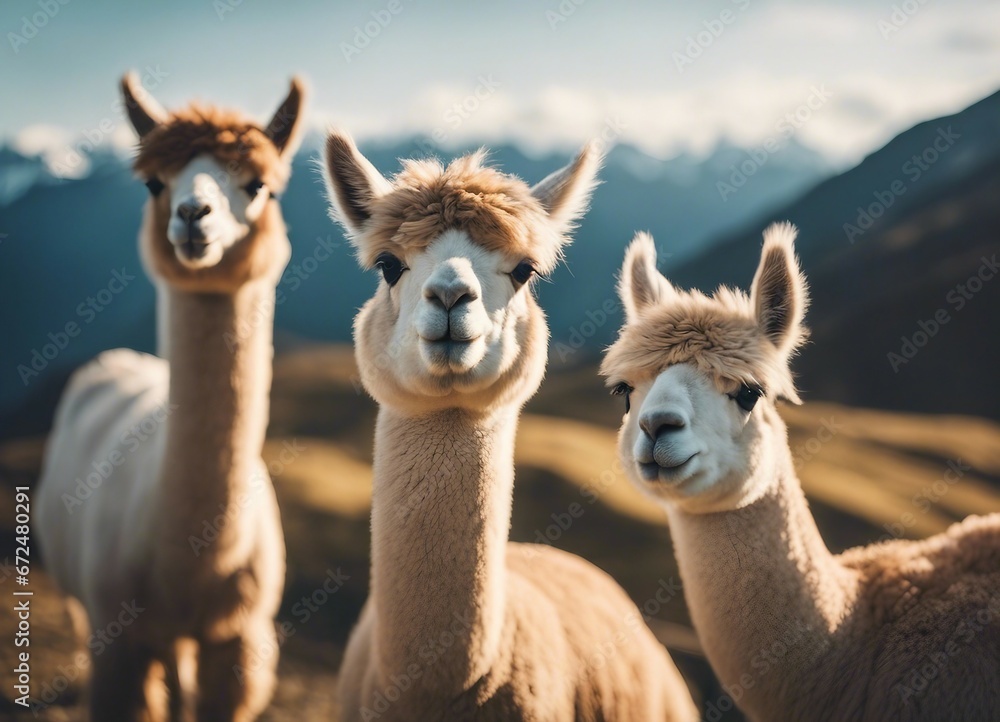 happy Alpacas at alp mountains