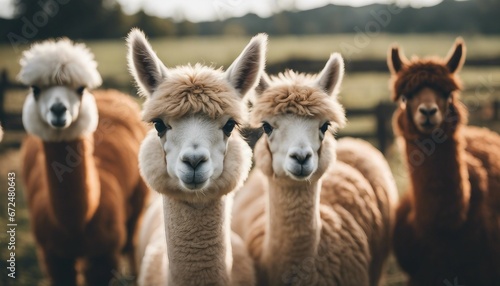 lovely and cute Alpacas on a farm

