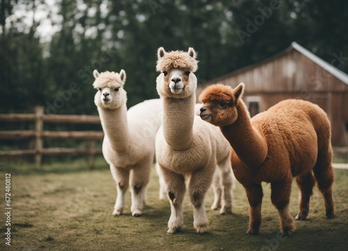 lovely and cute Alpacas on a farm

