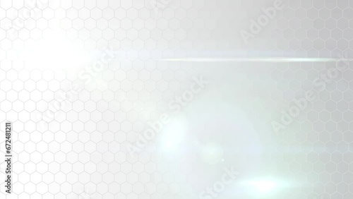 ハニカム模様の背景の上で光るライト