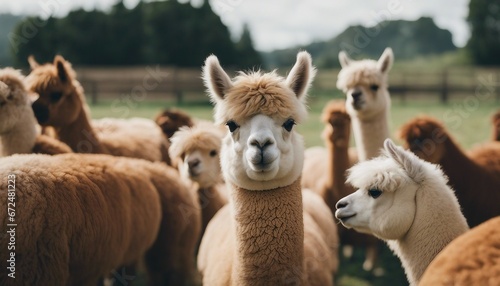 lovely and cute Alpacas on a farm