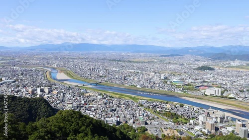 金華山山頂から見た岐阜市内の風景