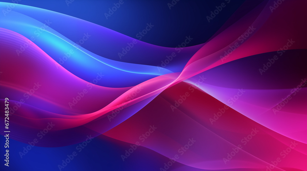 Naklejka premium Dark blue violet purple magenta pink burgundy red abstract background. Banner. Color gradient, ombre. Wave, fluid. Bright light wavy line, spot. Neon, glow, flash, shine. Template. Rough, grain, nois
